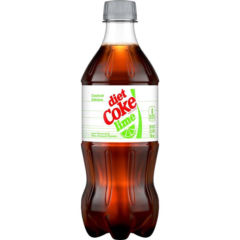 slide 1 of 8, Diet Coke Lime Soda - 20 fl oz Bottle, 20 fl oz