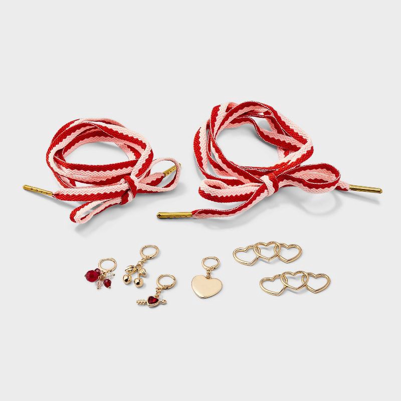 slide 2 of 2, Hearts Shoe Accessory Set - A New Day™ Red, 1 ct