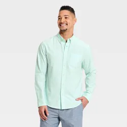 Men's Every Wear Long Sleeve Oxford Button-Down Shirt - Goodfellow & Co™ Mint Green XL