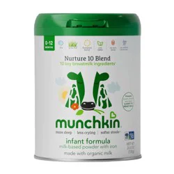Munchkin Infant Formula Made with Organic Milk - 25.8oz: Powdered, Brain Development, Immune System Support, Eye Development