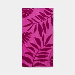 30"x60" Palm Leaf Beach Towel Pink - Sun Squad™