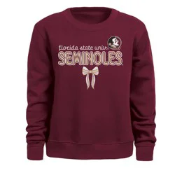 NCAA Florida State Seminoles Girls' Bow Sweatshirt - XL