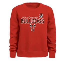 NCAA Georgia Bulldogs Girls' Bow Sweatshirt - XS