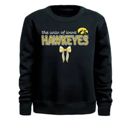 NCAA Iowa Hawkeyes Girls' Bow Sweatshirt - S