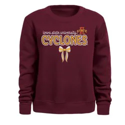 NCAA Iowa State Cyclones Girls' Bow Sweatshirt - L