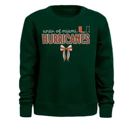 NCAA Miami Hurricanes Girls' Bow Sweatshirt - M