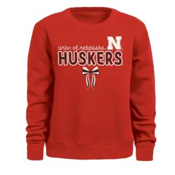 NCAA Nebraska Cornhuskers Girls' Bow Sweatshirt - XS