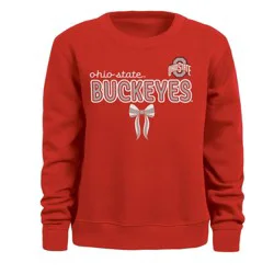 NCAA Ohio State Buckeyes Girls' Bow Sweatshirt - L