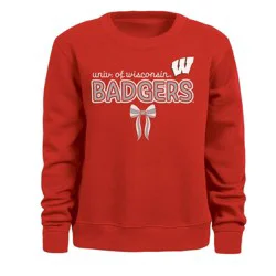 NCAA Wisconsin Badgers Girls' Bow Sweatshirt - XL