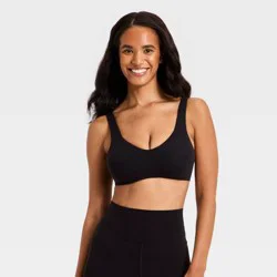 Women's Everyday Soft Light Support Minimal Bra - All In Motion™ Black XL