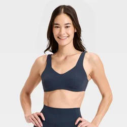 Women's Everyday Soft Light Support Minimal Bra - All In Motion™ Navy Blue M