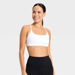 Women's Super Flex Light Support Open Back Sports Bra - All In Motion™ True White L