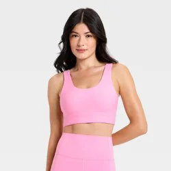 Women's Everyday Soft Medium Support Longline Sports Bra - All In Motion™ Pink L