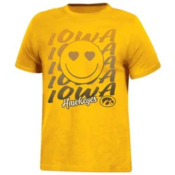 NCAA Iowa Hawkeyes Girls' Smile T-Shirt - M