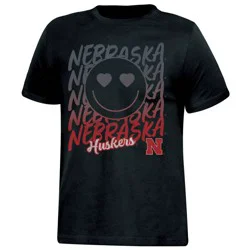 NCAA Nebraska Cornhuskers Girls' Smile T-Shirt - XS
