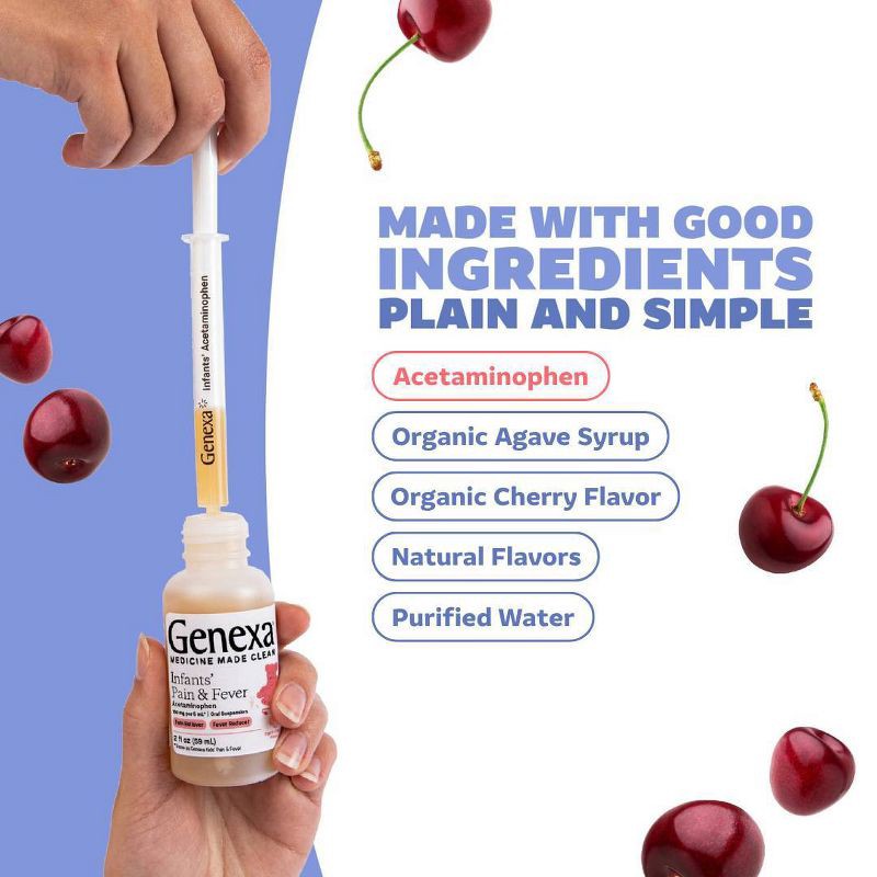 slide 7 of 10, Genexa Infants' Pain & Fever Treatment - Cherry - 2 fl oz, 2 fl oz