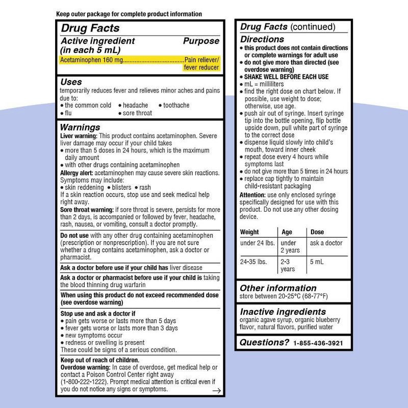 slide 2 of 10, Genexa Infants' Pain & Fever Treatment - Blueberry - 2 fl oz, 2 fl oz