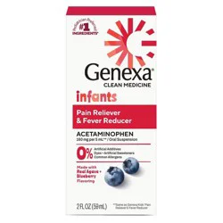 Genexa Infants' Pain & Fever Treatment - Blueberry - 2 fl oz: 160 mg Acetaminophen, 1-Pack