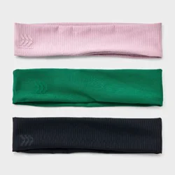 Athletic Stretch Headbands with Grip - 3pk - All In Motion™: Hair Styling, Securing Hair, Recycled Polyester, Solid Pattern