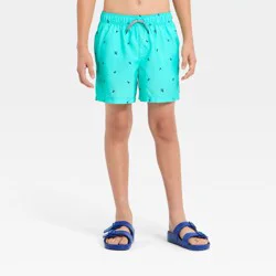 Boys' Swim Trunks with Built in Boxers - art class™ Blue M Husky