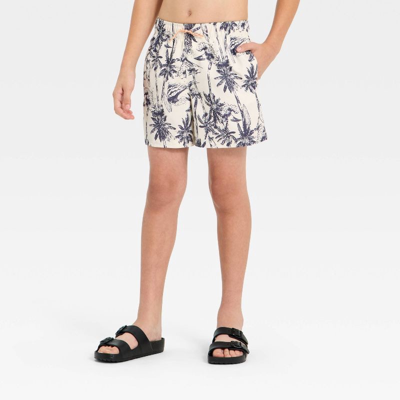 slide 1 of 3, Boys' Swim Trunks with Built in Boxers - art class™ Gray M, 1 ct