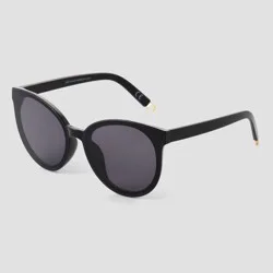 Women's Shiny Plastic Round Sunglasses - Universal Thread™ Black