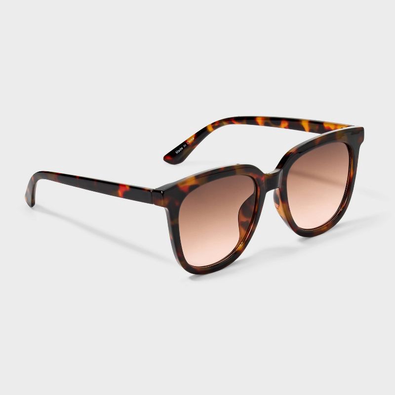 slide 2 of 2, Women's Recycled Plastic Square Tortoise Print Sunglasses - Wild Fable™ Brown, 1 ct