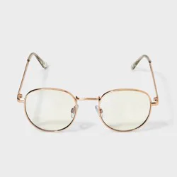 Women's Metal Round Blue Light Filtering Glasses - Wild Fable™ Gold