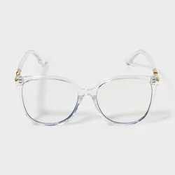 Plastic Metal Combination Square Blue Light Filtering Glasses - Wild Fable™ Clear