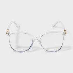 Plastic Metal Combination Square Blue Light Filtering Glasses - Wild Fable™ Clear