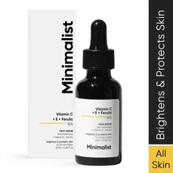 Minimalist Vitamin C + E + Ferulic 16% Face Serum - 1 fl oz: No Fragrance Added, Recommended for Normal Skin