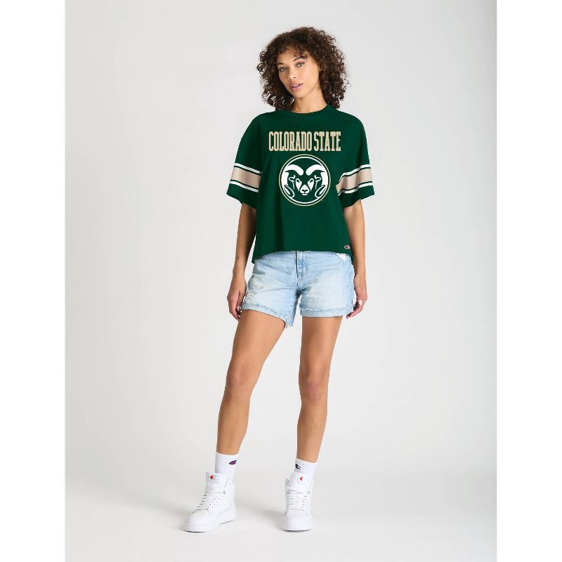 slide 1 of 4, NCAA Colorado State Rams Women's Champion Sequin Print T-Shirt - L, 1 ct