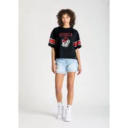 NCAA Georgia Bulldogs Women's Champion Sequin Print T-Shirt - M