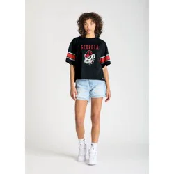 NCAA Georgia Bulldogs Women's Champion Sequin Print T-Shirt - XL