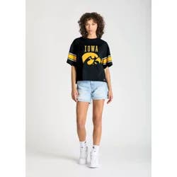NCAA Iowa Hawkeyes Women's Champion Sequin Print T-Shirt - L