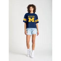 NCAA Michigan Wolverines Women's Champion Sequin Print T-Shirt - L