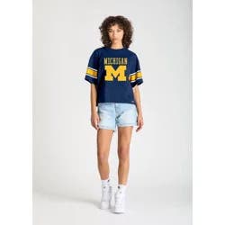 NCAA Michigan Wolverines Women's Champion Sequin Print T-Shirt - L