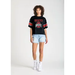 NCAA Ohio State Buckeyes Women's Champion Sequin Print T-Shirt - M