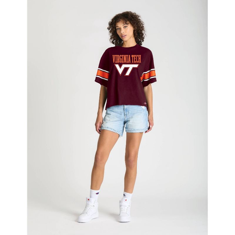 slide 1 of 4, NCAA Virginia Tech Hokies Women's Champion Sequin Print T-Shirt - M, 1 ct