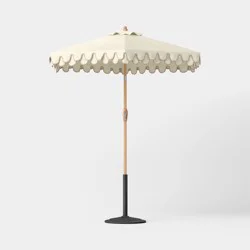 Threshold designed w/Studio McGee 6.5' Double Scallop Valance Outdoor Patio Umbrella - Ivory - Threshold designed w/ Studio McGee
