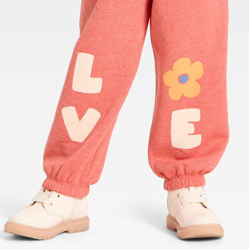 slide 2 of 4, Toddler Girls' Love Jogger Pants - Cat & Jack™ Pink 3T, 1 ct