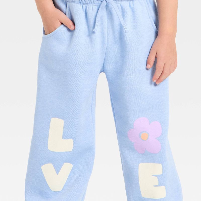 slide 2 of 4, Toddler Girls' Love Jogger Pants - Cat & Jack™ Blue 18M, 1 ct
