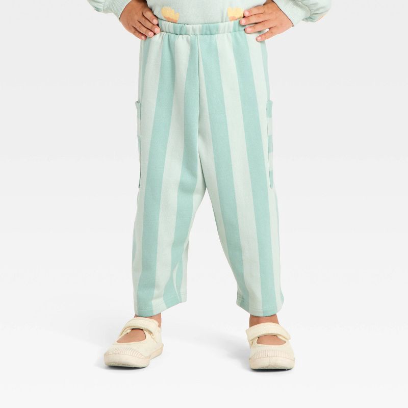 slide 4 of 4, Toddler Girls' Flower Pullover Sweater and Pull-On Pants Set - Cat & Jack™ Mint Green 5T, 1 ct