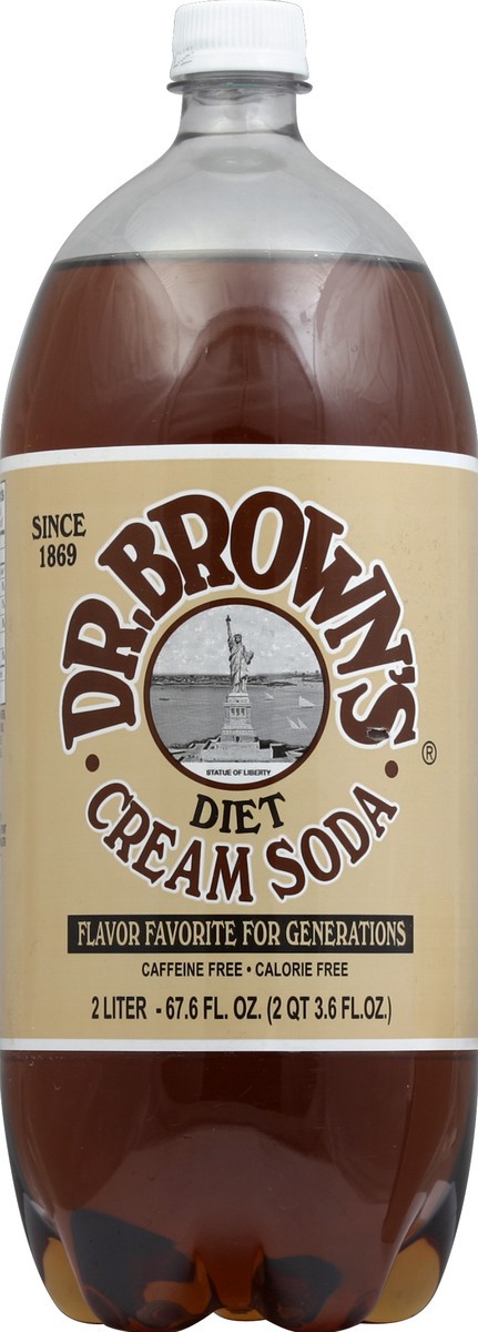 slide 1 of 2, Dr. Brown's Cream Soda- 2 liter, 67.6 oz