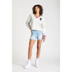 NCAA NC State Wolfpack Women's Champion Ash V-Neck Sweatshirt - S