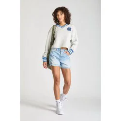 NCAA North Carolina Tar Heels Women's Champion Ash V-Neck Sweatshirt - L