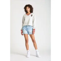 NCAA Texas Tech Red Raiders Women's Champion Ash V-Neck Sweatshirt - M