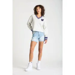 NCAA Washington Huskies Women's Champion Ash V-Neck Sweatshirt - L