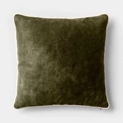 Square Cotton Velvet Throw Pillow Dark Green - Threshold™