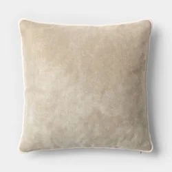 Square Cotton Velvet Throw Pillow Neutral - Threshold™